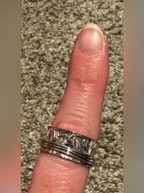New Sterling Silver D’Joy 925 Women’s Men’s spinner band ring Sz 7 India